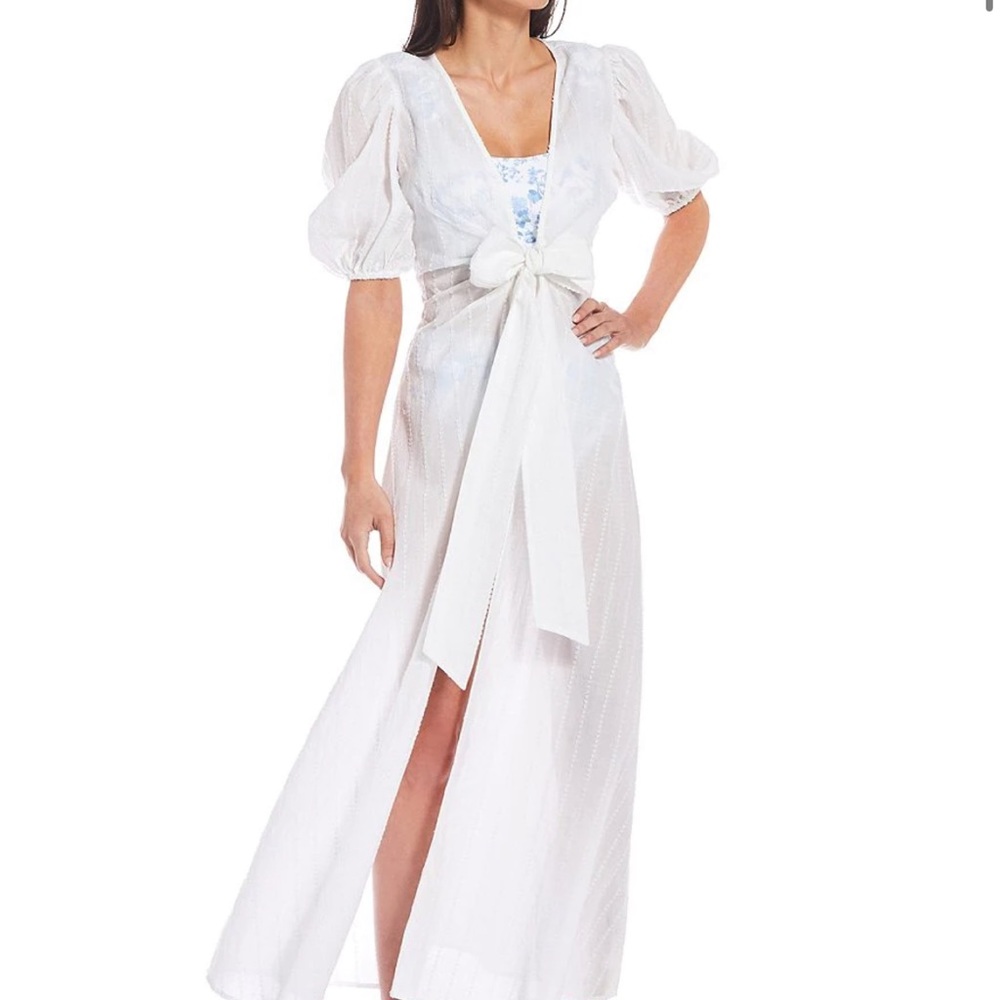 NWT Born on Fifth x Antonio Melani Palm Beach Puff Sleeve Swim Cover-Up